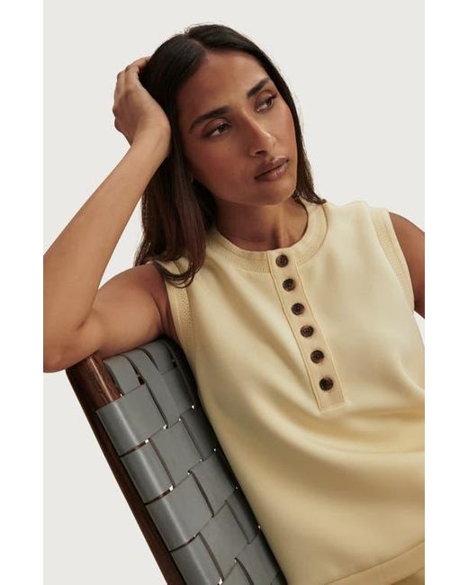 Varley Yellow Marla Button Placket Tank