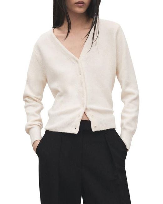 Mango White Simone Cardigan