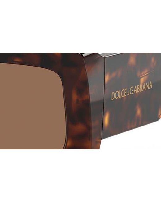Dolce & Gabbana Brown 53Mm Rectangular Sunglasses