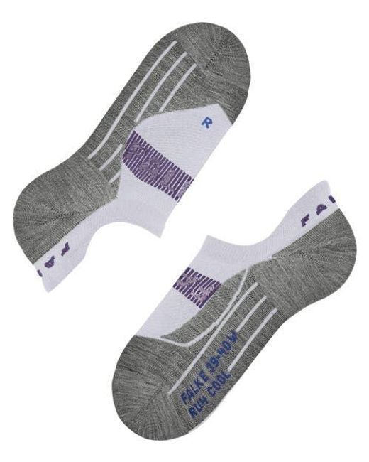 Falke Gray Ru4 Endurance Cool Invisible Running Socks