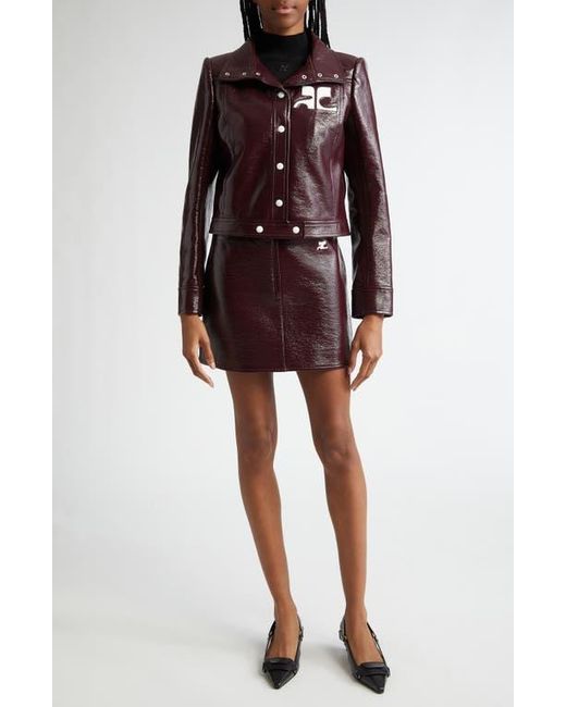 Courreges Brown Re-Edition Vinyl Jacket
