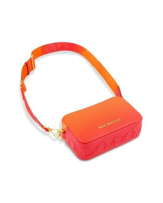 Mac Duggal Orange Ombre Leather Crossbody Camera Bag