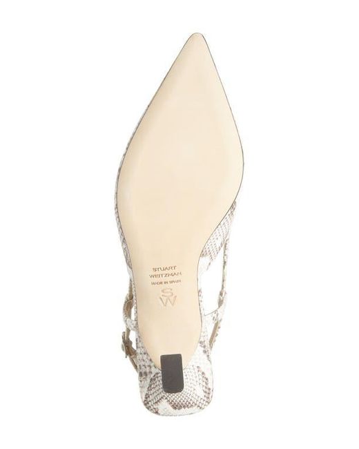 Stuart Weitzman White Vinnie 50 Slingback Pump