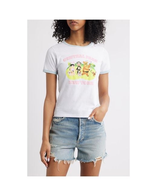 GOLDEN HOUR Blue Paul Frank Central Park Cotton Graphic T-Shirt
