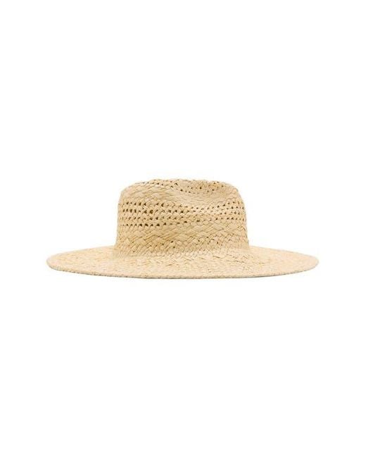 Mango White Openwork Wide Brim Straw Sun Hat