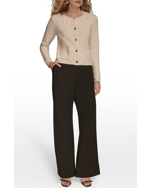 Donna Karan Natural Metallic Cardigan