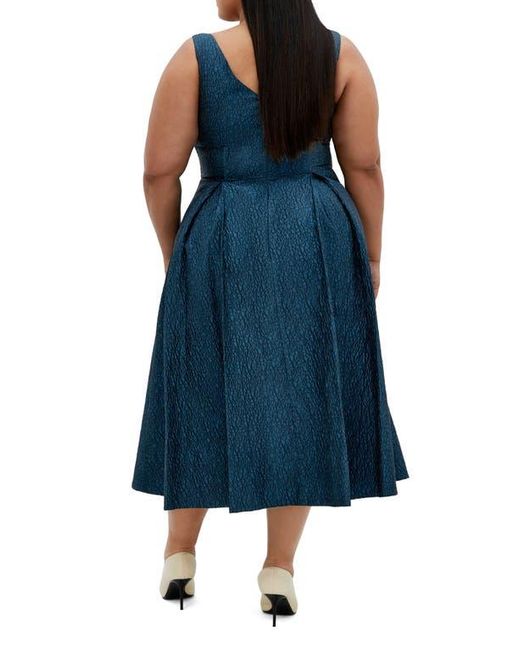 City Chic Women's Blue Estella Jacquard Midi Dress