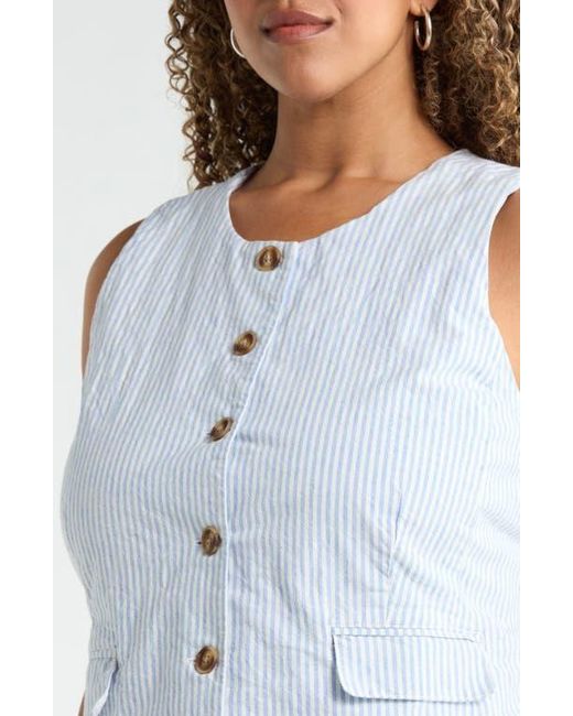 Caslon Blue Front Button Vest