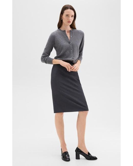 Theory Black Trace Slim Fit Stretch Wool Skirt
