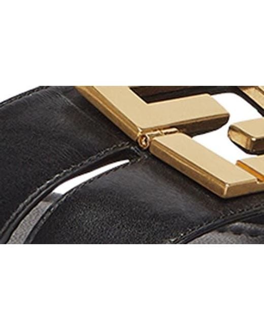 Fendi Black Ffold Slide Sandal