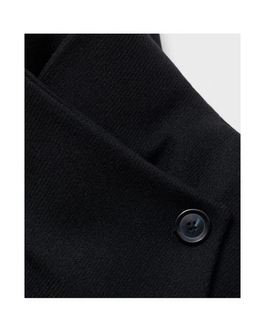 Mango Black Wool Blend Coat