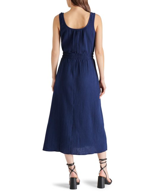 Steve Madden Blue Makena Cotton Gauze Maxi Dress