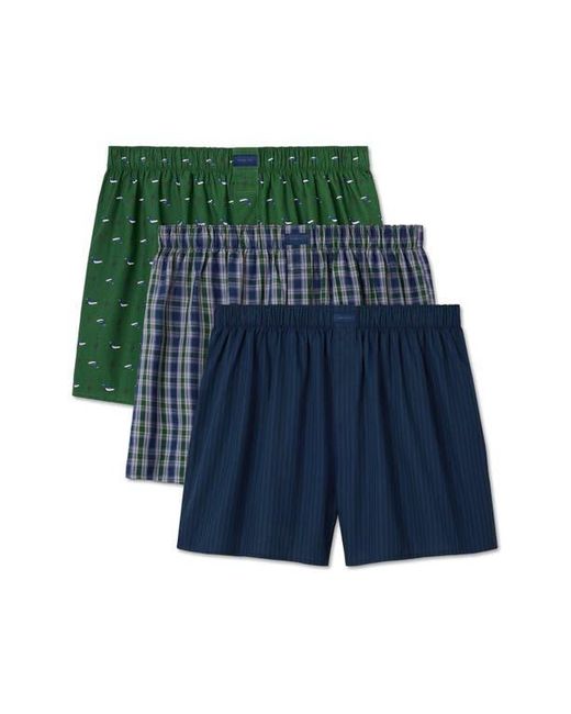 Tommy John Blue Assorted 3-Pack Woven Cotton Boxers for men