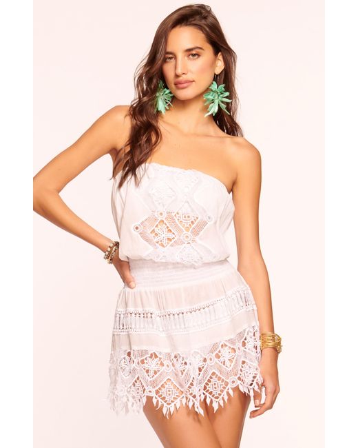 Ramy Brook White Maddison Strapless Cover-up Minidress