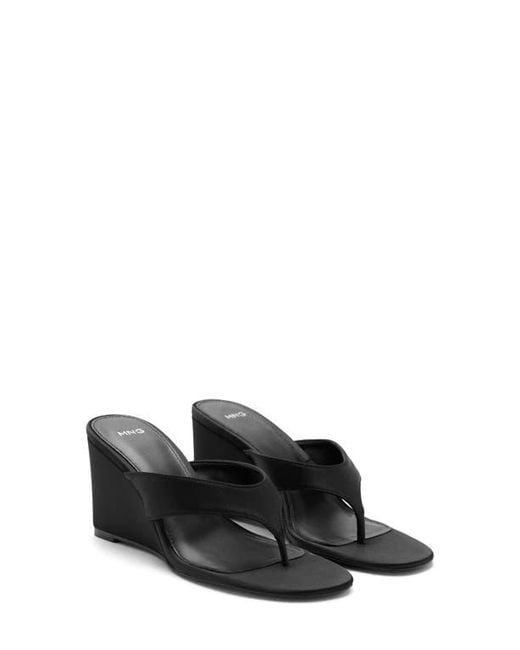 Mango Black Wedge Flip Flop