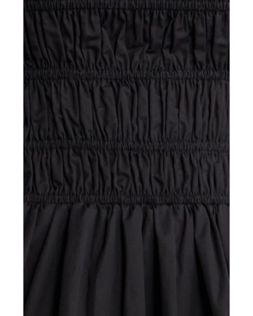 Open Edit Black Shirred Minidress