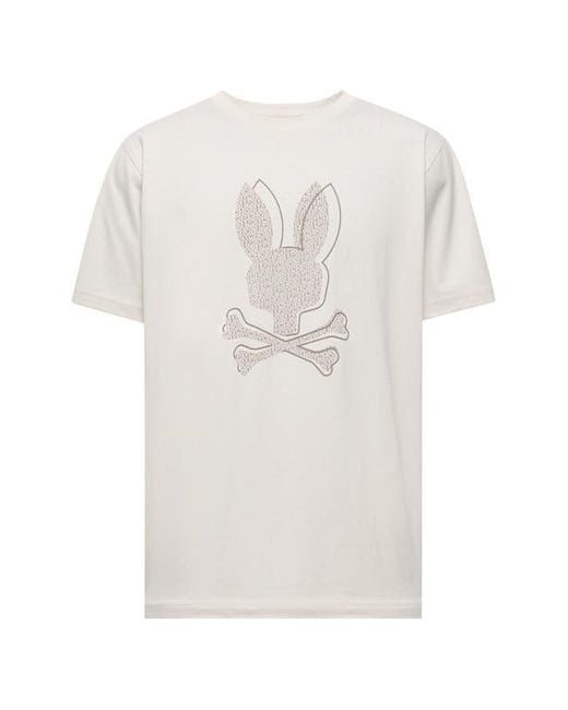 Psycho Bunny White Jasper Pima Cotton Graphic T-Shirt for men