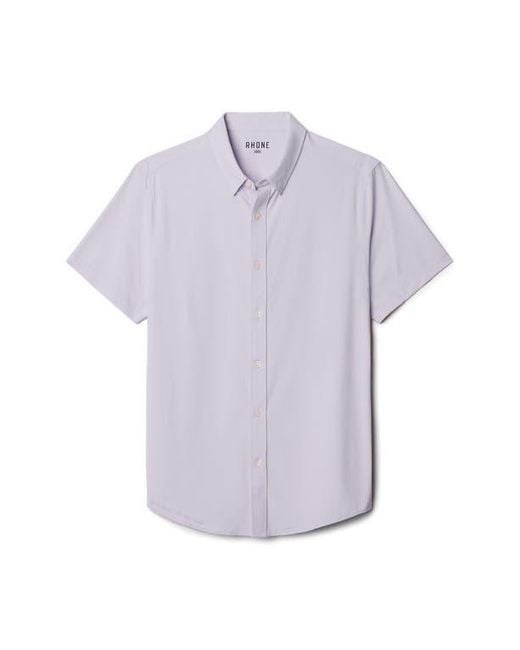 Rhone Purple Commuter Short Sleeve Button-Up Shirt for men