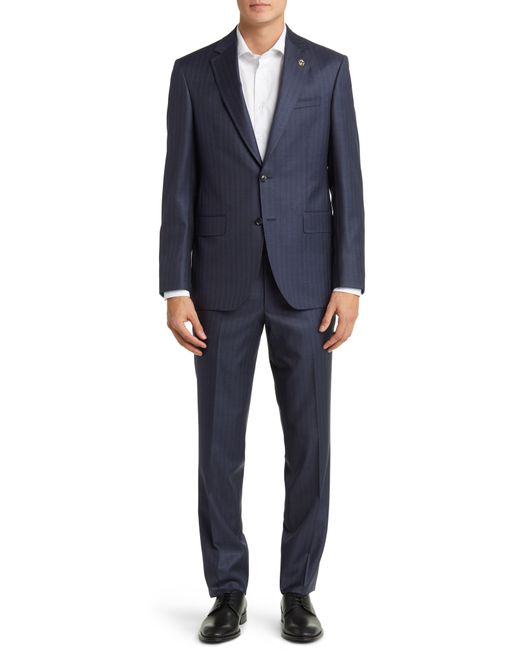 Ted Baker Blue Jay Slim Fit Deco Stripe Wool Suit for men