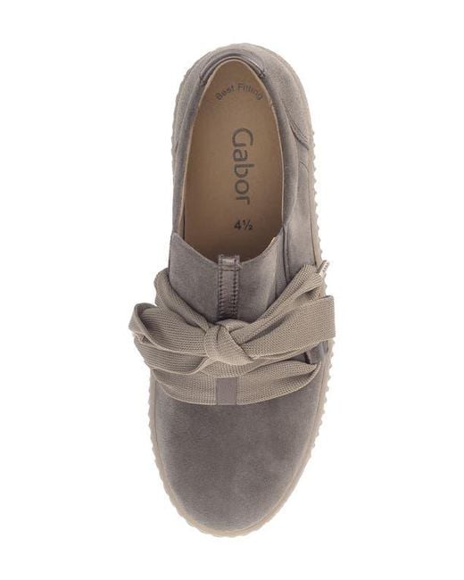 Gabor Brown Leather Platform Sneaker