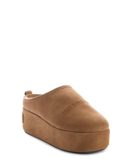 Balenciaga Brown Alaska Slide Platform Clog
