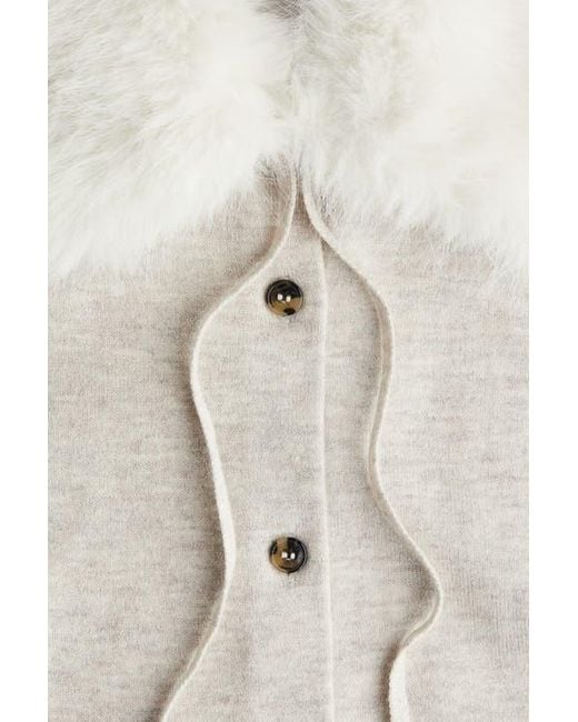 H&M White Collared Cardigan