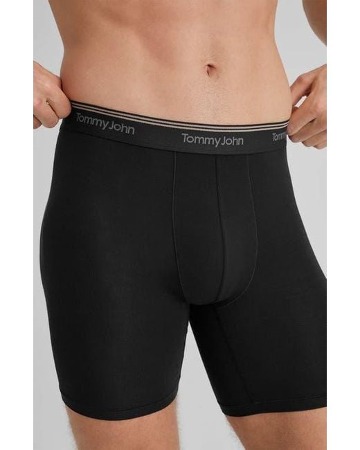 Tommy John Black 3-Pack Ultra Soft Flex Boxer Briefs for men