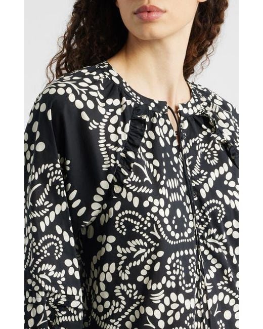 MELLODAY Black Print Poplin Minidress