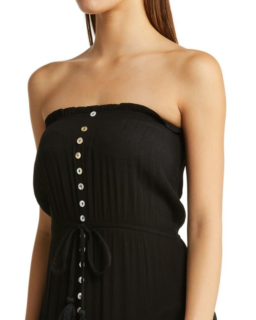 Elan Black Strapless Maxi Cover-up Dress