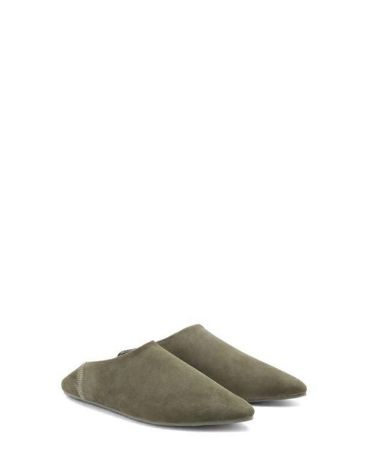 Mango Green Leather Collapsible Heel Shoe
