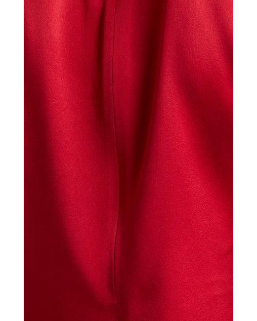 Victoria Beckham Red Draped Satin Top