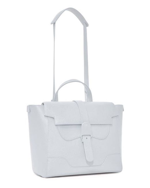 Senreve White Maestra Bag Pebbled Leather 4-Way Convertible Handbag