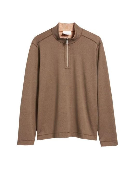 Johnston & Murphy Brown Xc4 Reversible Performance Quarter Zip Pullover for men