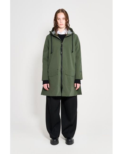 Stutterheim Green Mosebacke Patch Matte Raincoat