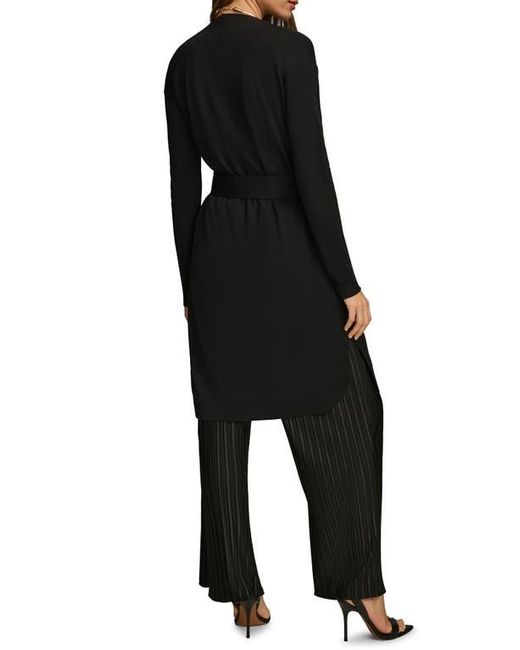 Donna Karan Black Tie Waist Long Cardigan