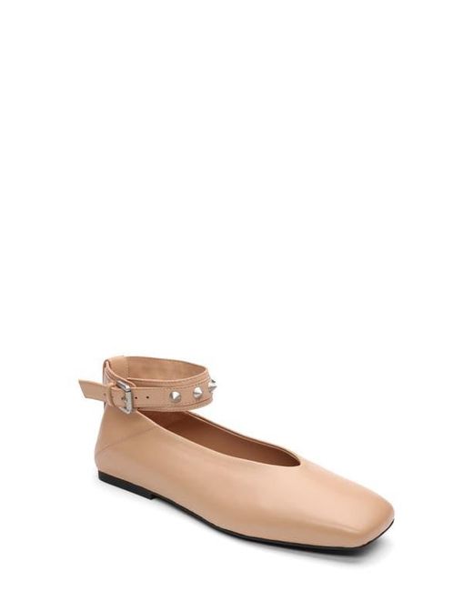 Ash Natural Best Studded Ankle Strap Flat
