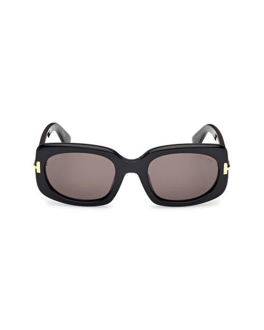 Tom Ford Brown Icon 54Mm Rectangular Sunglasses