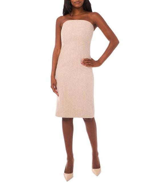 1.STATE Natural Strapless Column Dress