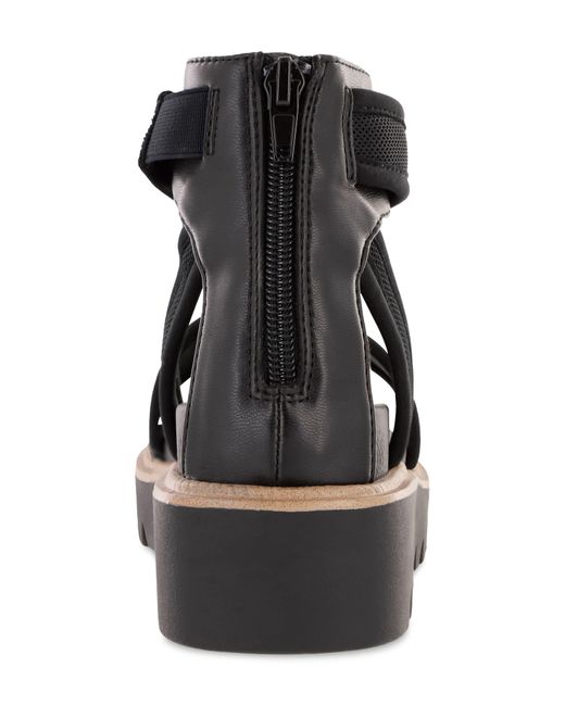 MIA Black Jinger Platform Wedge Sandal