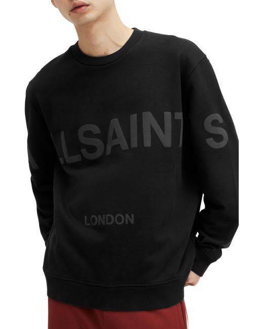 AllSaints Black biggy Logo Graphic Sweatshirt for men