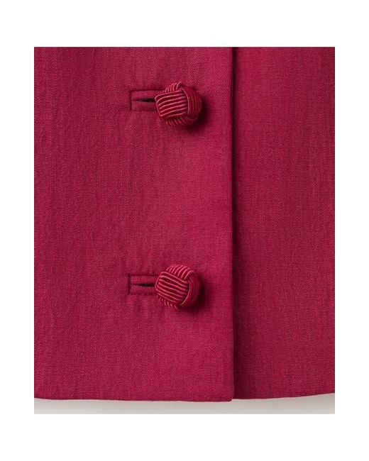 Mango Red Square Neck Button Front Top