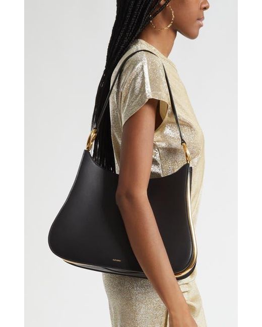 Rabanne Black Ring Leather Hobo Shoulder Bag
