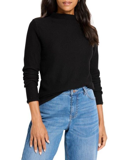 NIC+ZOE Black Pixel Mock Neck Sweater