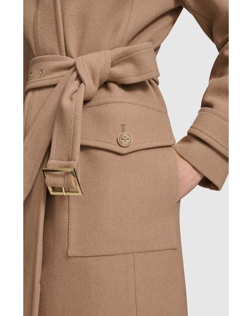Andrew Marc Natural Scout Wool Blend Trench Coat