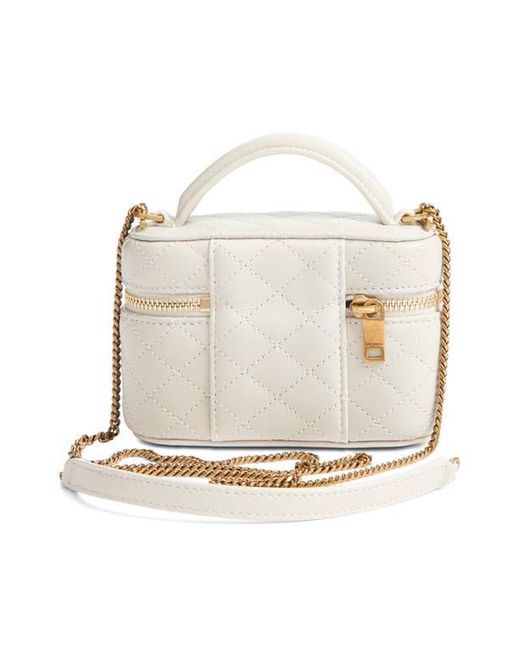 Saint Laurent Natural Micro Gaby Quilted Leather Vanity Crossbody Bag