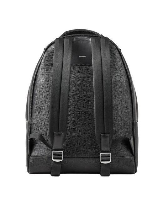 Sandro Black Coated Canvas Backpack for men