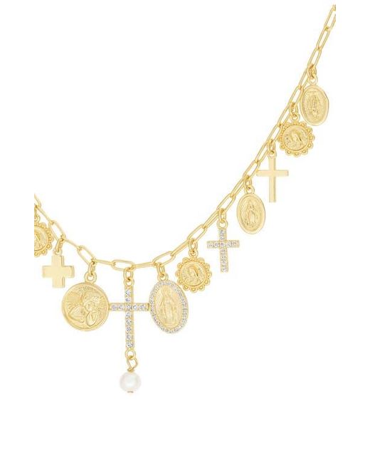 ATHRA LUXE Metallic Religious Charm Necklace