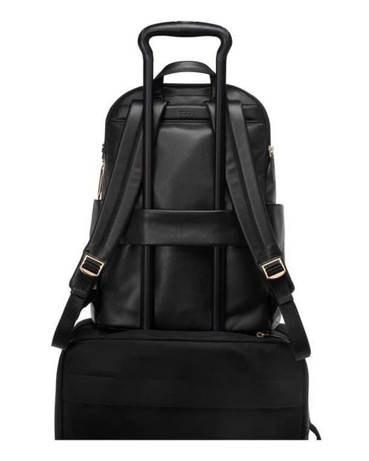 Tumi Black Raina Large Leather Backpack