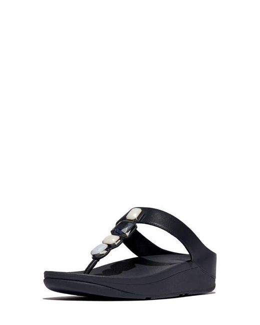 Fitflop Blue Fino Multistone Flip Flop