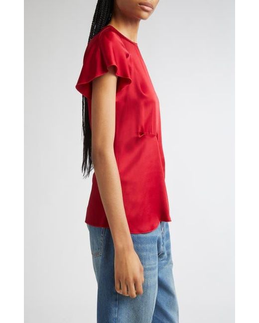 Victoria Beckham Red Draped Satin Top